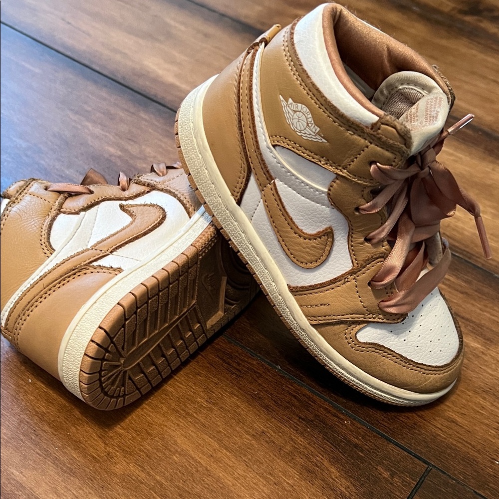Nike Kids Brown and White High-Top Sneakers